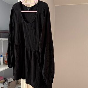 Chic Black Torrid Tee with Eyelet Sleeves